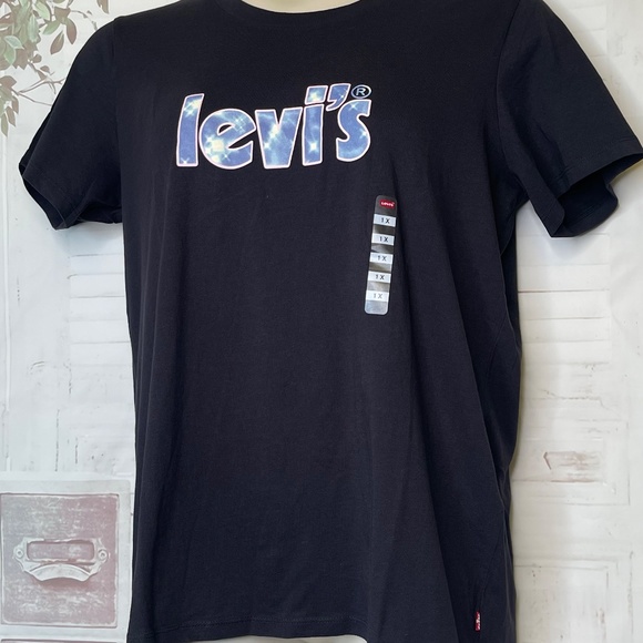 Levis Sparkle Logo Perfect Tee Black Shirt Plus Sz. 1X NEW RT. $29.50 - Picture 2 of 12